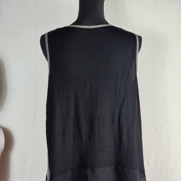 Lane Bryant Mixed Media Modal Poly Knit Woven Grey Navy White Ltwt Tank Sz 14/16 - Picture 13 of 16